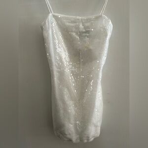 J. Crew Collection Sequin Mini Sheath Slip Dress White | Sz. 4 | Bridal / Party